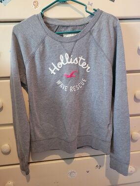 Hollister Women's Gray Crewneck Sweatshirt - Wave Rescue